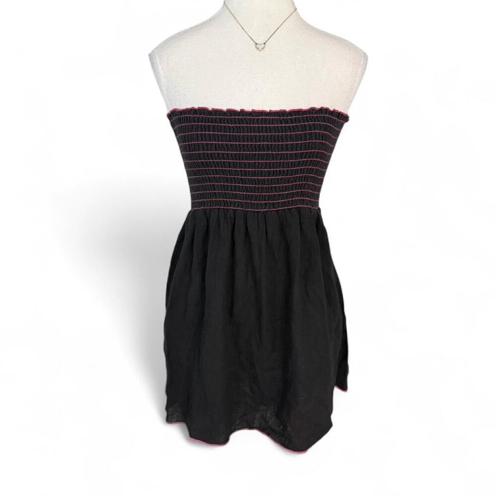 Club 9 Y2K Strapless Black + Pink Baby Doll Top Size Small